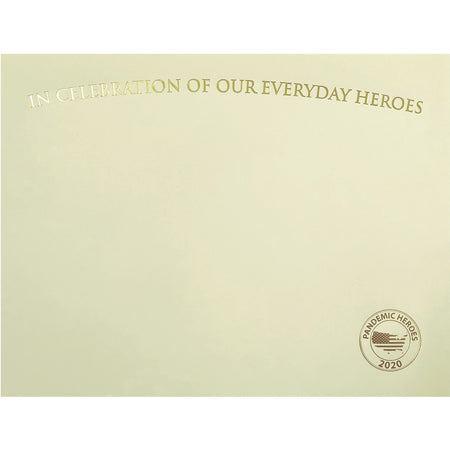 St. James® Premium-Weight Certificates - 65 lb Basis Weight - "Everyday Heroes" - 8.5" Width x 11" Length - Inkjet, Laser Compatible - Ivory, Gold Foil - 25 / Pack - TAA Compliant