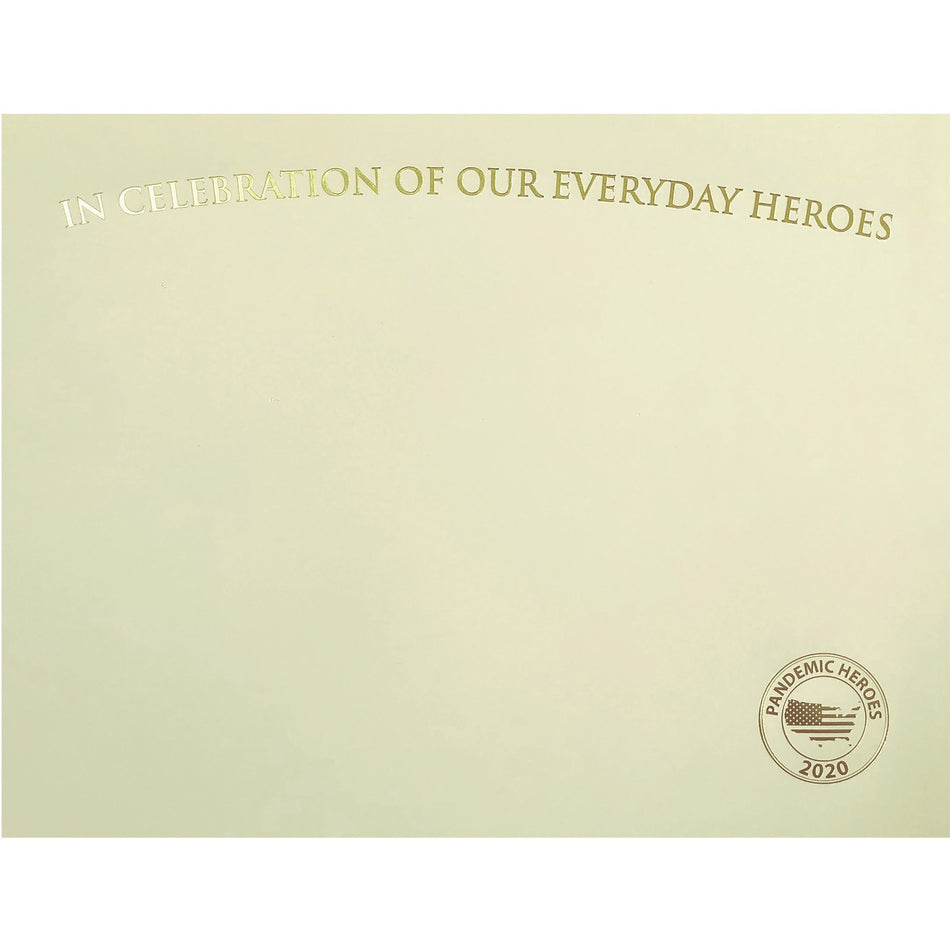 St. James® Premium-Weight Certificates - 65 lb Basis Weight - "Everyday Heroes" - 8.5" Width x 11" Length - Inkjet, Laser Compatible - Ivory, Gold Foil - 25 / Pack - TAA Compliant