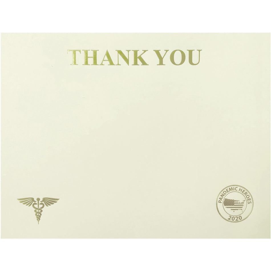 St. James®  Premium-Weight Certificates - 65 lb Basis Weight - "Thank You" - 8.5" Width x 11" Length - Inkjet, Laser Compatible - Ivory, Gold Foil - 25 / Pack - TAA Compliant