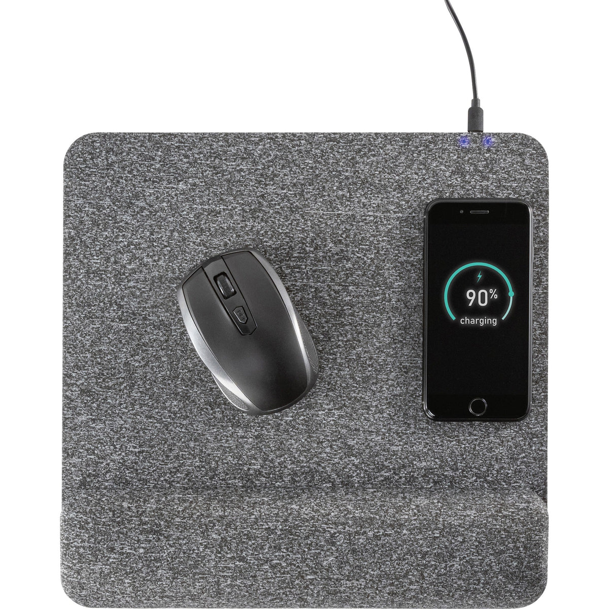 Allsop PowerTrack Plush Wireless Charging Mousepad - (32304) - 1.85" Height x 11.60" Width - Gray - Memory Foam - Mouse - Retail - 1 Each