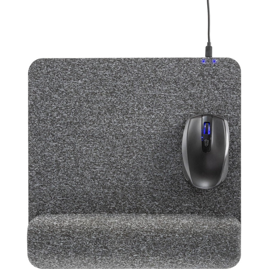 Allsop PowerTrack Plush Wireless Charging Mousepad - (32304) - 1.85" Height x 11.60" Width - Gray - Memory Foam - Mouse - Retail - 1 Each