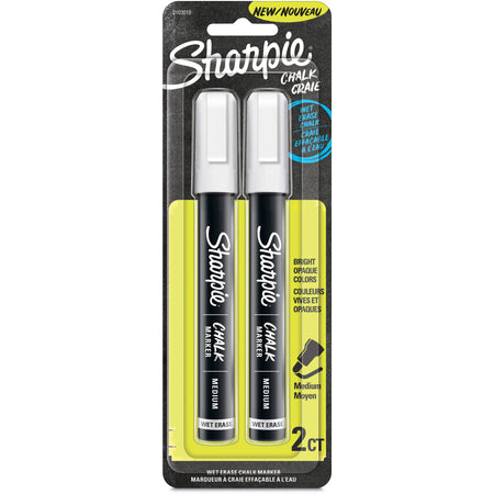 Sharpie Wet Erase Chalk Markers - Medium Marker Point - White Ink - 2 / Pack