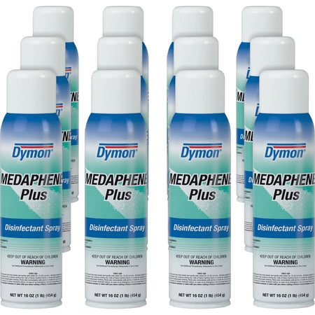 Dymon Medaphene Plus Disinfectant Spray - 16 fl oz (0.5 quart) - Pleasant Scent - Non-porous - Aqua - 12 / Carton