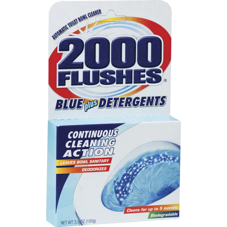 WD-40 2000 Flushes Automatic Toilet Bowl Cleaner - 3.50 oz (0.22 lb) - Deodorize, Long Lasting - Blue - 12 / Carton