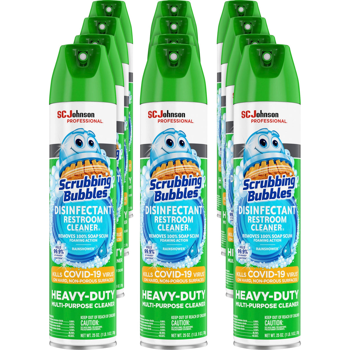 Scrubbing Bubbles® Disinfectant Cleaner - Ready-To-Use - 25 fl oz (0.8 quart) - Non-porous, Heavy Duty, Fume-free - White - 12 / Carton