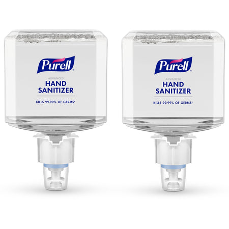 PURELL® Advanced Hand Sanitizer Foam Refill - Clean Scent - 1.27 quart - Push Pump Dispenser - Kill Germs - Multipurpose - Clear - Hypoallergenic, Dye-free, Refillable - 2 / Carton
