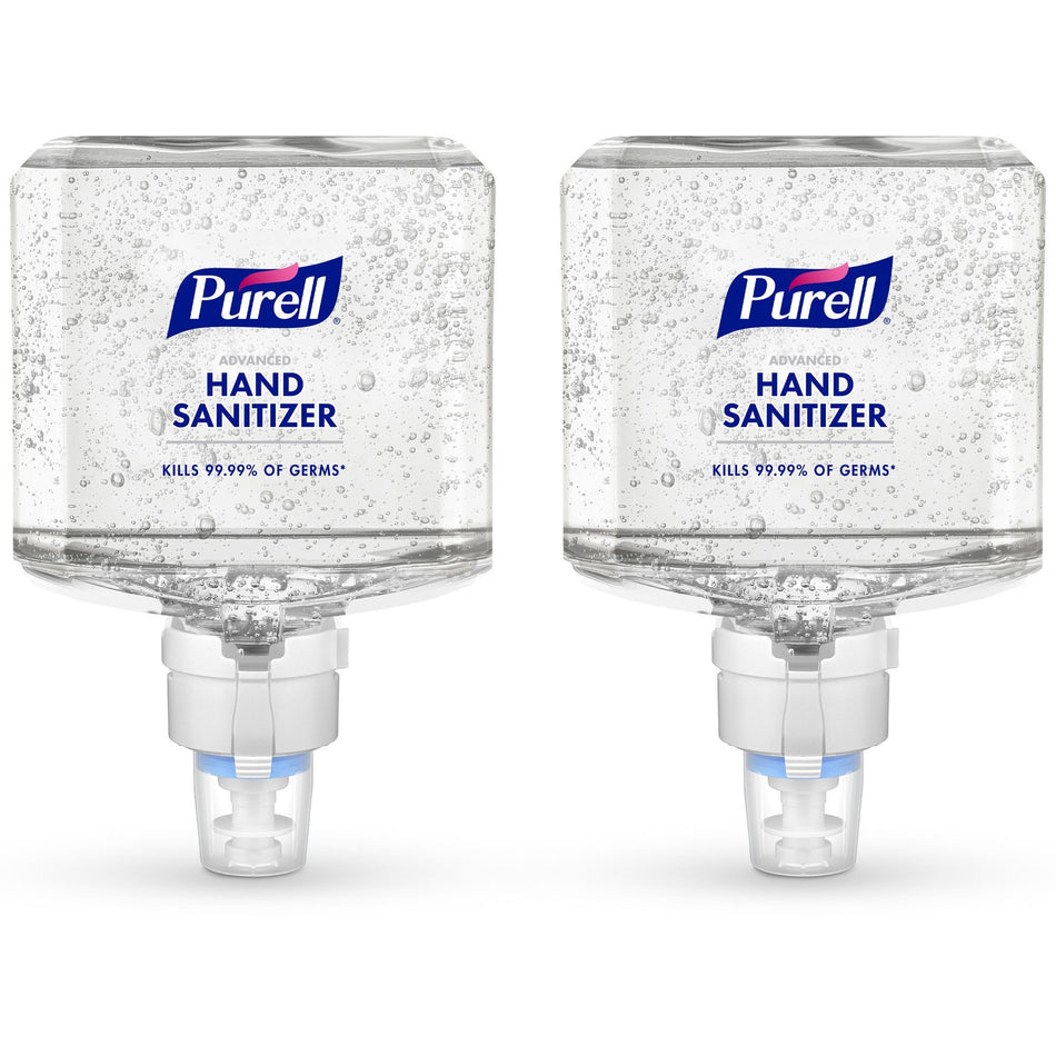 PURELL® Advanced Hand Sanitizer Gel Refill - Clean Scent - 1.27 quart - Touchless Dispenser - Kill Germs - Hand, Skin - Clear - Hypoallergenic, Unscented, Refillable - 2 / Carton
