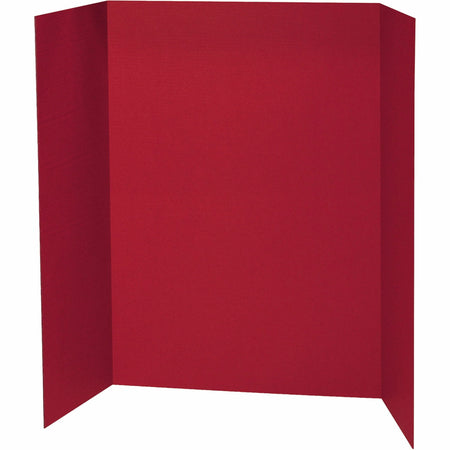 Pacon 140 lb. Watercolor Single Wall Presentation Board - 48" Board Height x 36" Board Width - Red Surface - Tri-fold, Corrugated, Recyclable, Single Ply - 24 / Carton