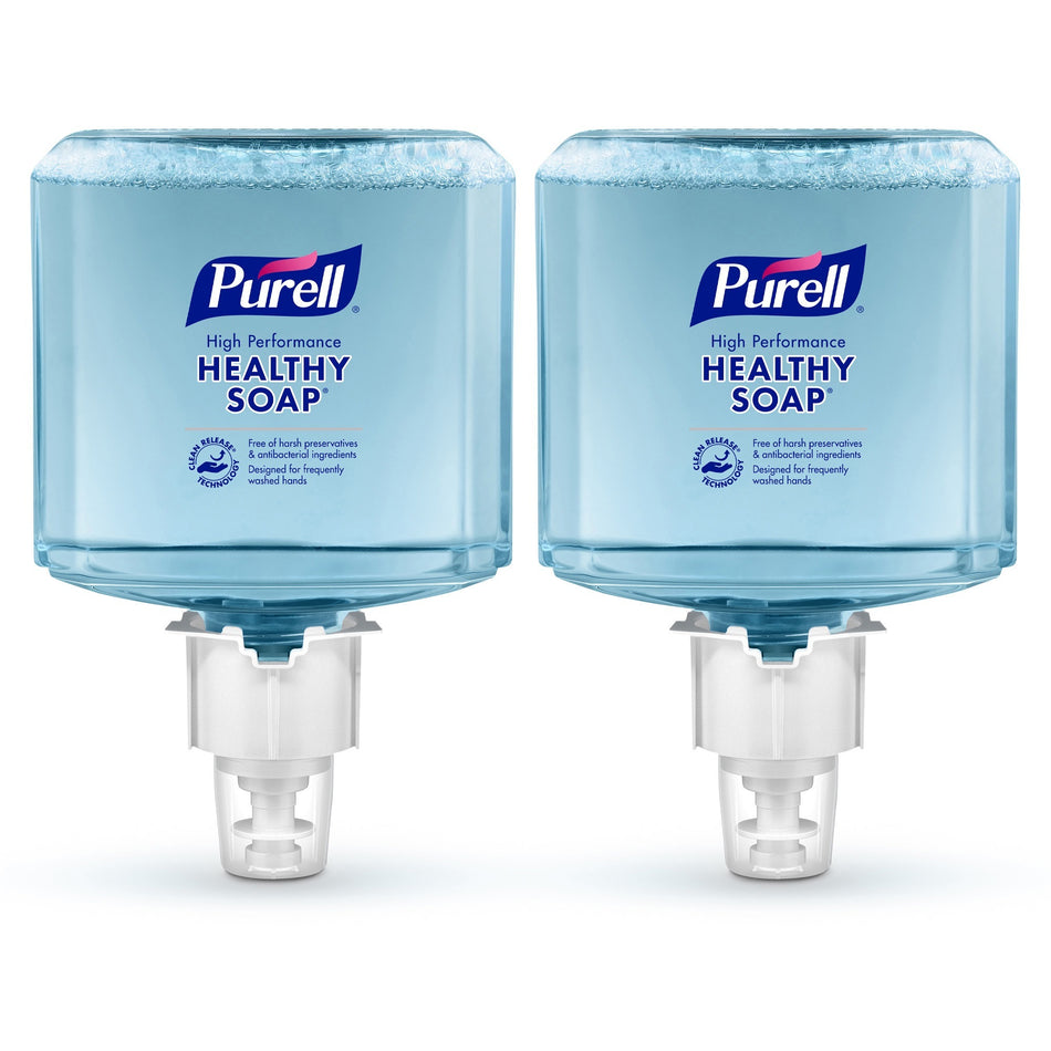 PURELL® CRT HEALTHY SOAP® ES4 High Performance Foam Refill - 1.27 quart - Push-Style Dispenser - Dirt Remover, Kill Germs - Hand, Skin - Clear - Recycled - Dye-free - 2 / Carton