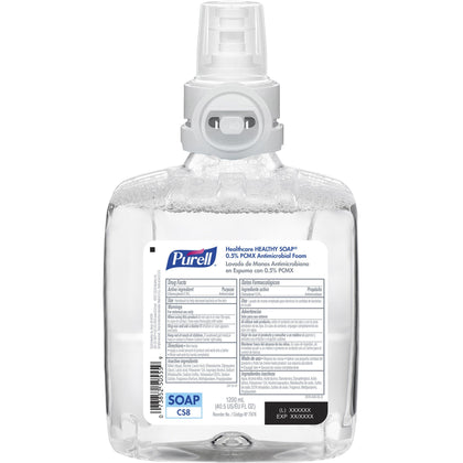 PURELL® CS8 HEALTHY SOAP&trade; 0.5% PCMX Antimicrobial Foam - Floral Scent - 1.27 quart - Hand, Skin - Clear - Anti-irritant - 2 / Carton