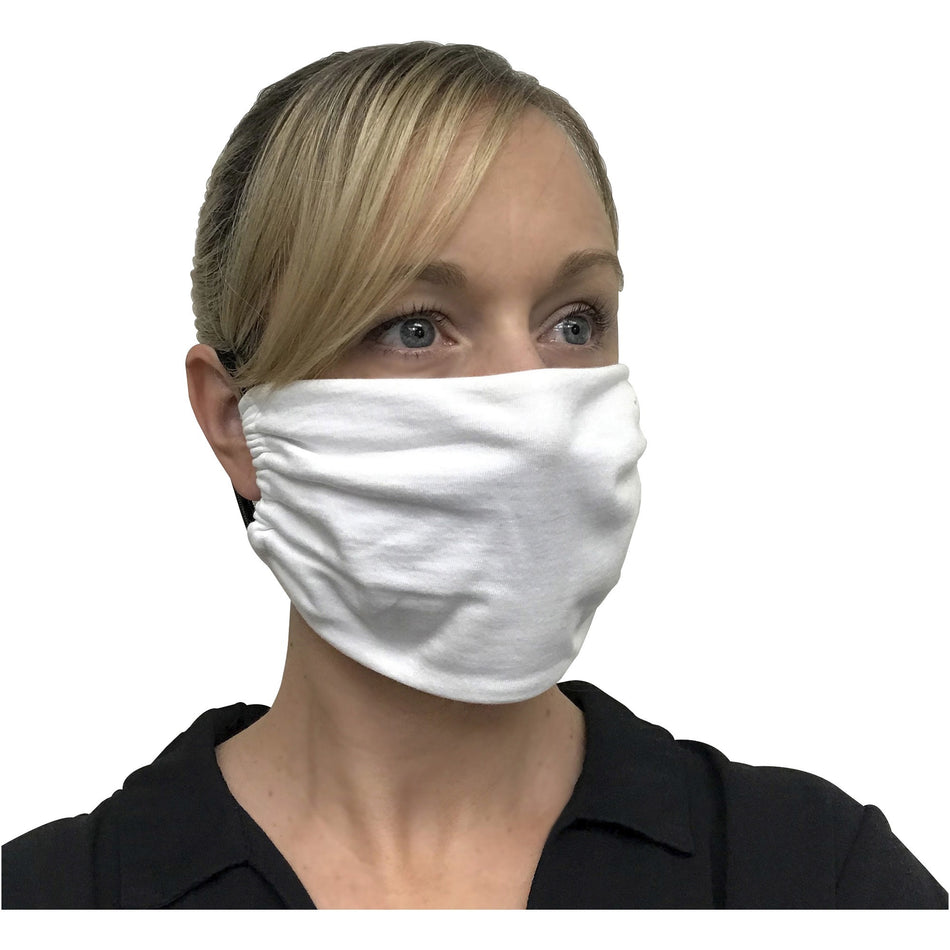 IFB Solutions Elastic Ear Loops Face Mask - Recommended for: Face - White - Earloop Style Mask, Comfortable, Secure Fit, Durable, Rip Resistant, Tear Resistant, Washable - 50 / Pack