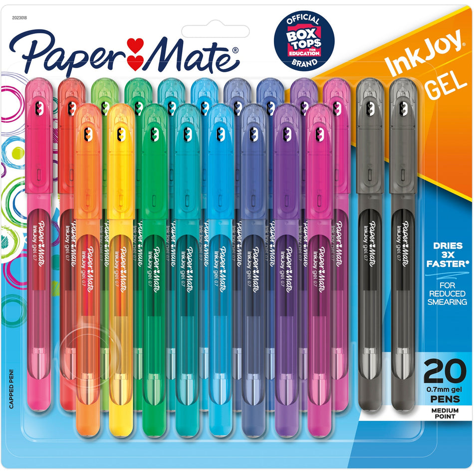 Paper Mate InkJoy Gel Pen - 0.7 mm Medium Pen Point - Assorted Ink - Gel-based - Assorted Barrel - 20 / Pack