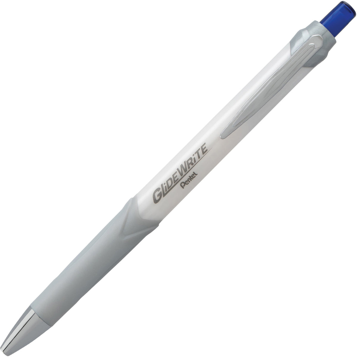 Pentel GlideWrite Signature Gel Ballpoint Pen - 1 mm Pen Point - Blue Ink - Gel-based - White Barrel - 1 Dozen