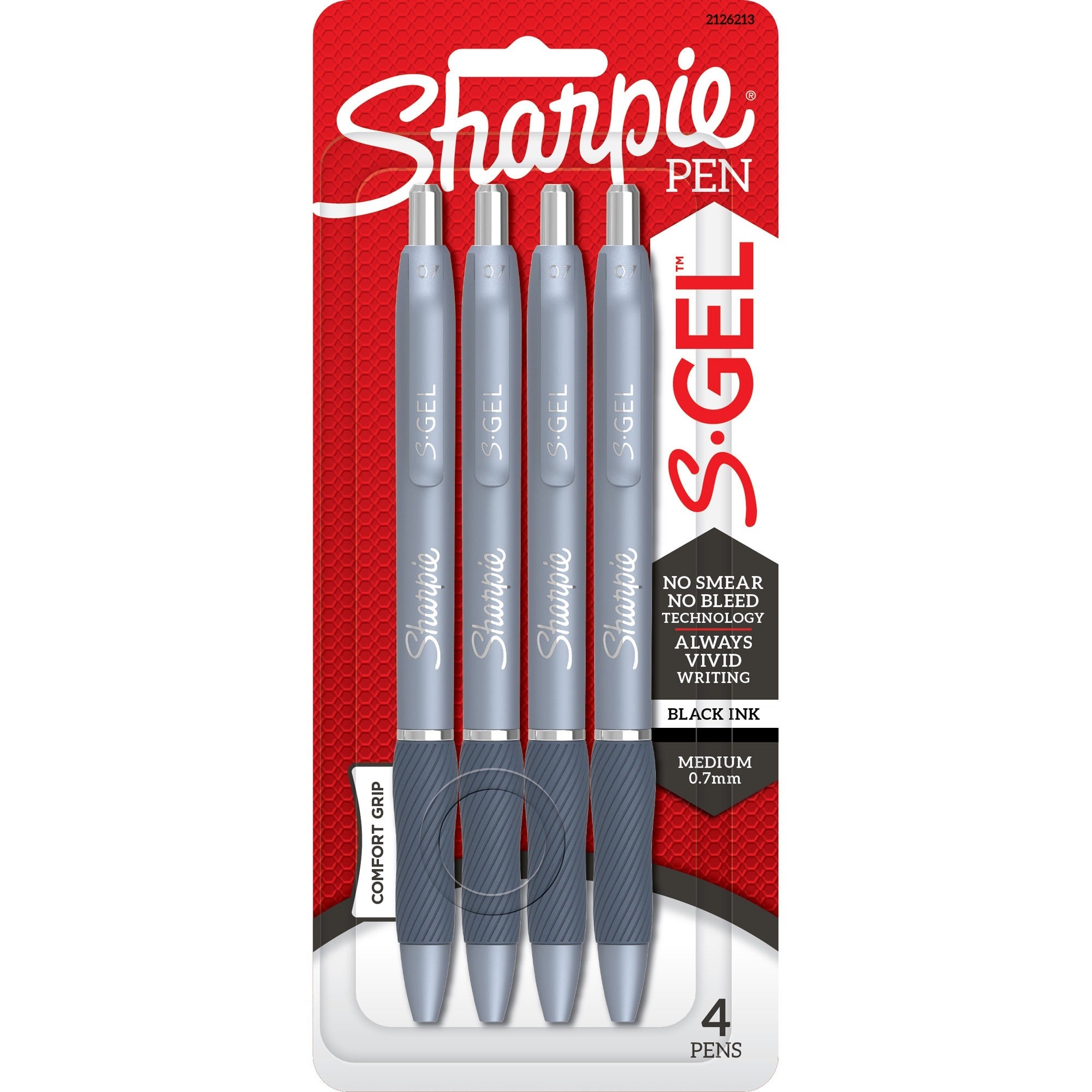 Sharpie S-Gel Pens - 0.7 mm Pen Point - Black Ink - Gel-based - Fashion Blue Barrel - 4 / Pack