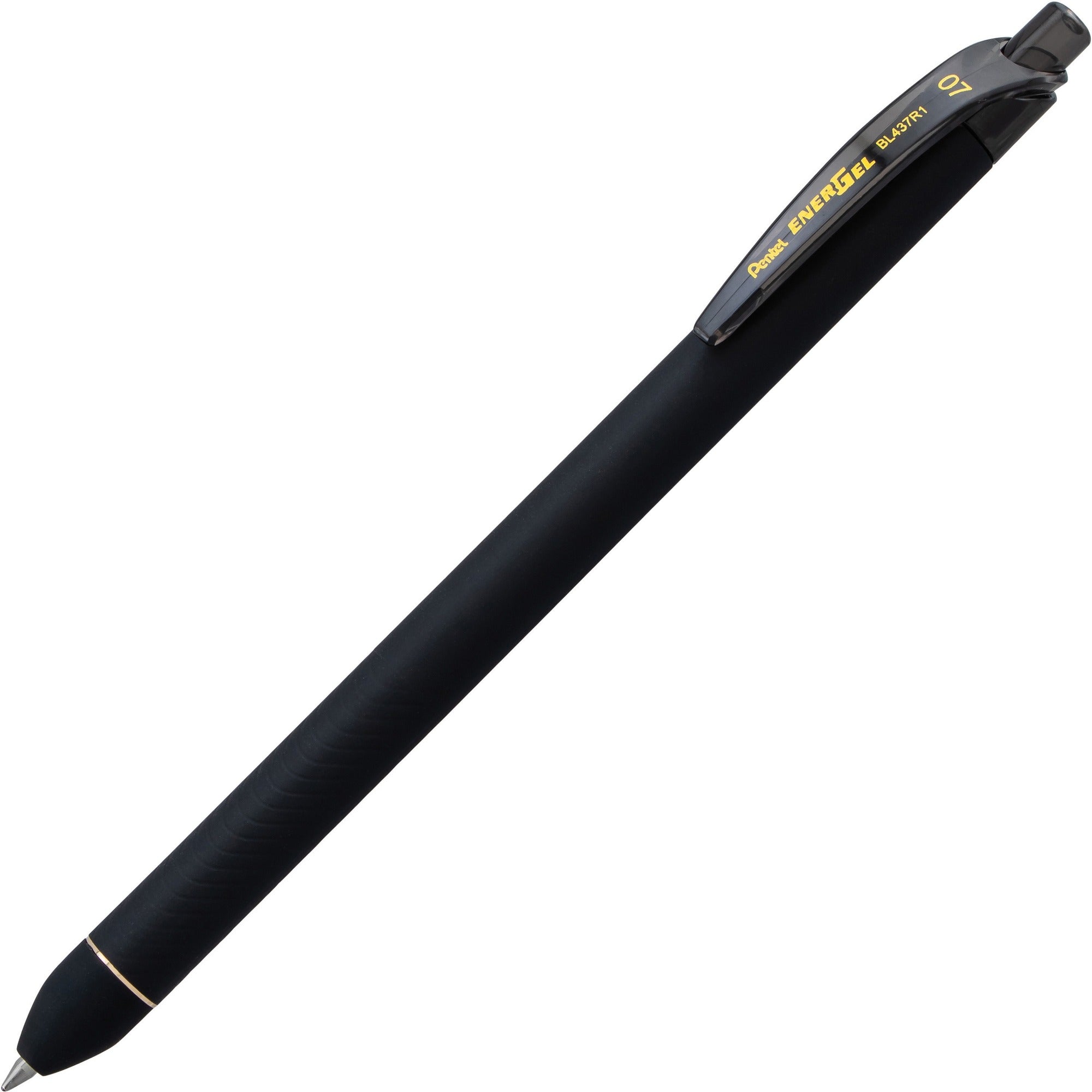 EnerGel 0.7mm Retractable Pens - 0.7 mm Pen Point - Retractable - Black Ink - Liquid Gel Ink - Rubberized Barrel - 1 Dozen