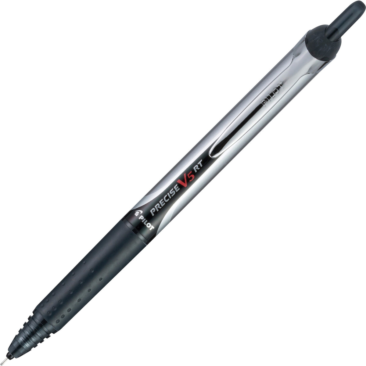 Pilot V5 Rollingball 0.5mm Retractable Pen - 0.5 mm Extra Fine Pen Point - Retractable - Black Ink - Liquid - Rubber Barrel - 30 / Pack