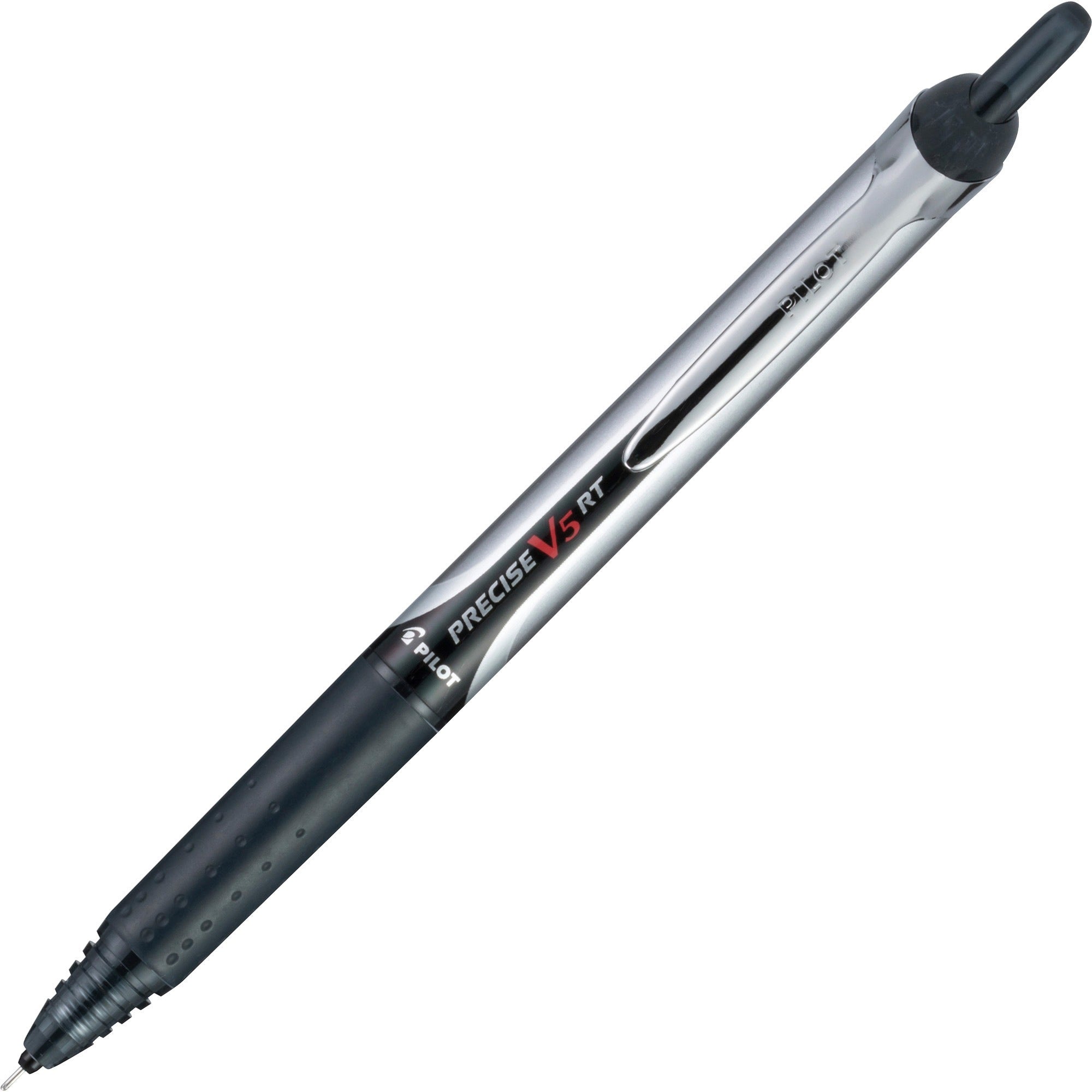 Pilot V5 Rollingball 0.5mm Retractable Pen - 0.5 mm Extra Fine Pen Point - Retractable - Black Ink - Liquid - Rubber Barrel - 30 / Pack