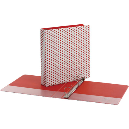 Oxford 1-1/2" Back-mounted Round Ring Binder - 1 1/2" Binder Capacity - 350 Sheet Capacity - Fastener(s): Round Ring - Pocket(s): 2, Internal - Red - 1 Each