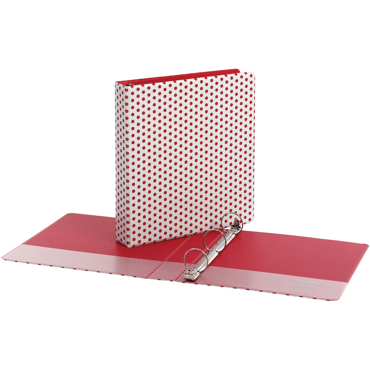 Oxford 1-1/2" Back-mounted Round Ring Binder - 1 1/2" Binder Capacity - 350 Sheet Capacity - Fastener(s): Round Ring - Pocket(s): 2, Internal - Red - 1 Each