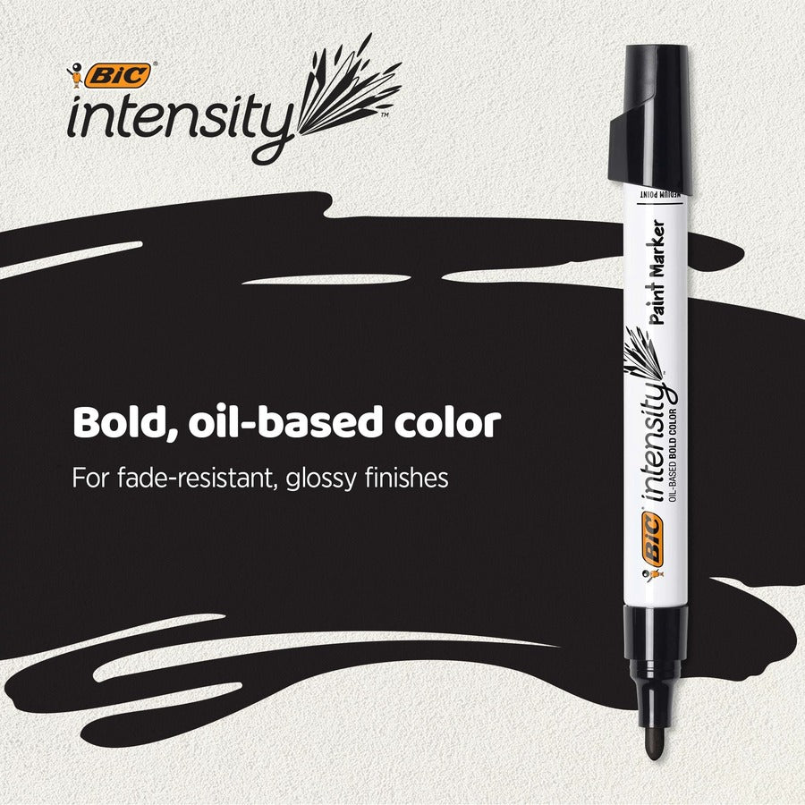 BIC Intensity Paint Marker - Bullet Marker Point - Yellow Ink - Oil Based - 1 Dozen