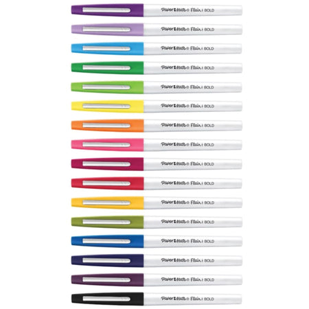 Paper Mate Flair Felt Tip Pens - Bold Pen Point - Assorted Ink - 16 / Pack