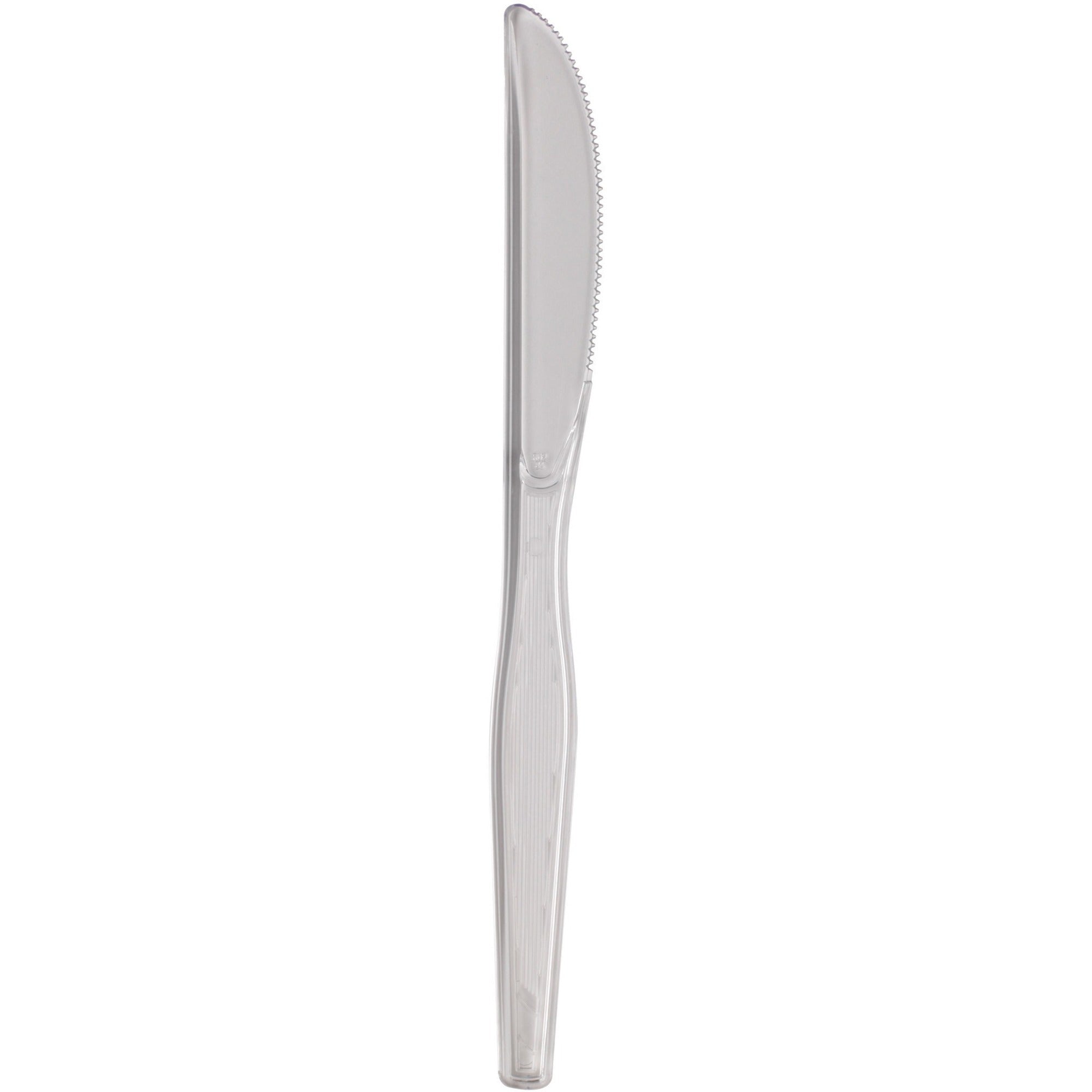 Dixie Heavyweight Plastic Cutlery - Knife - 1 x Knife - Breakroom - Disposable - Clear - 1000 / Carton