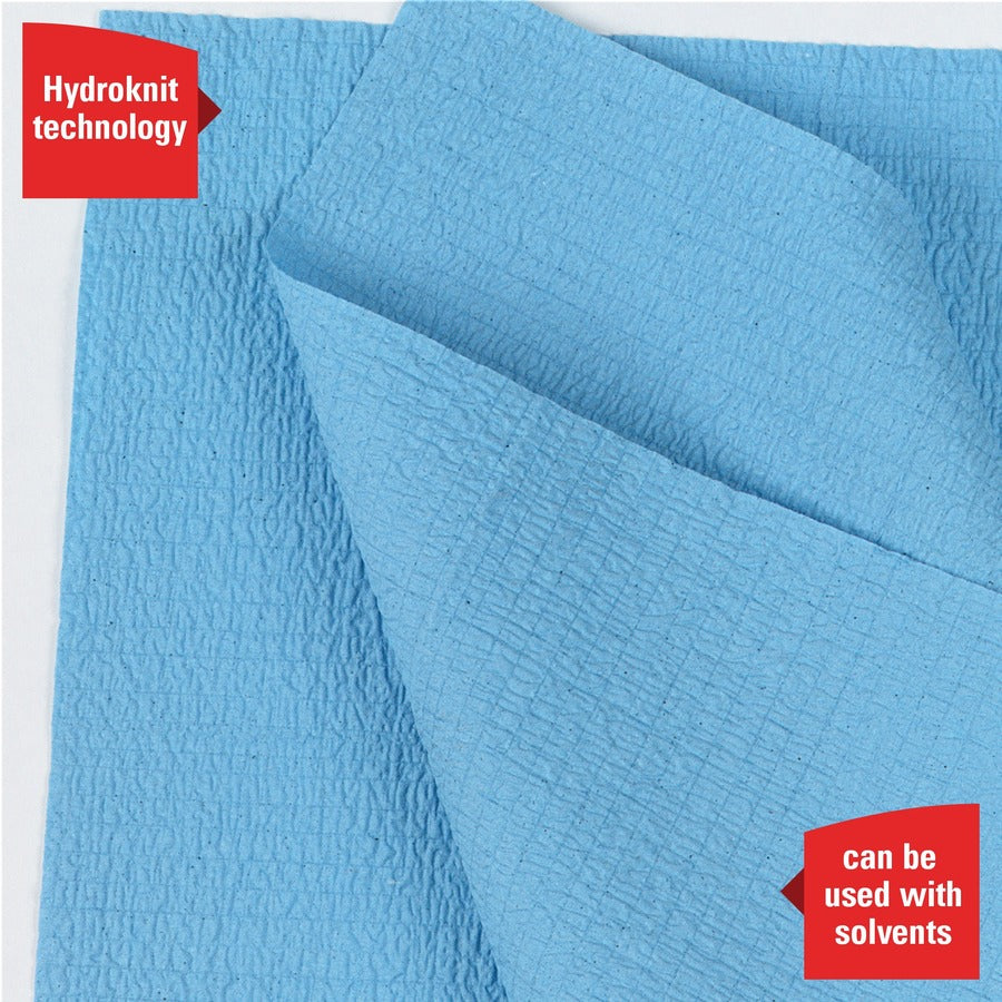 Wypall General Clean X60 Multi-Task Cleaning Cloths - 12.20" Length x 9.80" Width - Absorbent, Reinforced, Strong, Perforated, Durable, Reusable, Residue-free, Sturdy - Blue - 130/Roll - 12 / Carton
