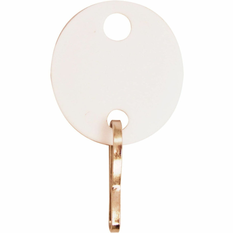 Sparco Oval Key Tags - 0.75" Length x 1.10" Width - Oval - Hook Fastener - Plastic - White - 20 / Pack