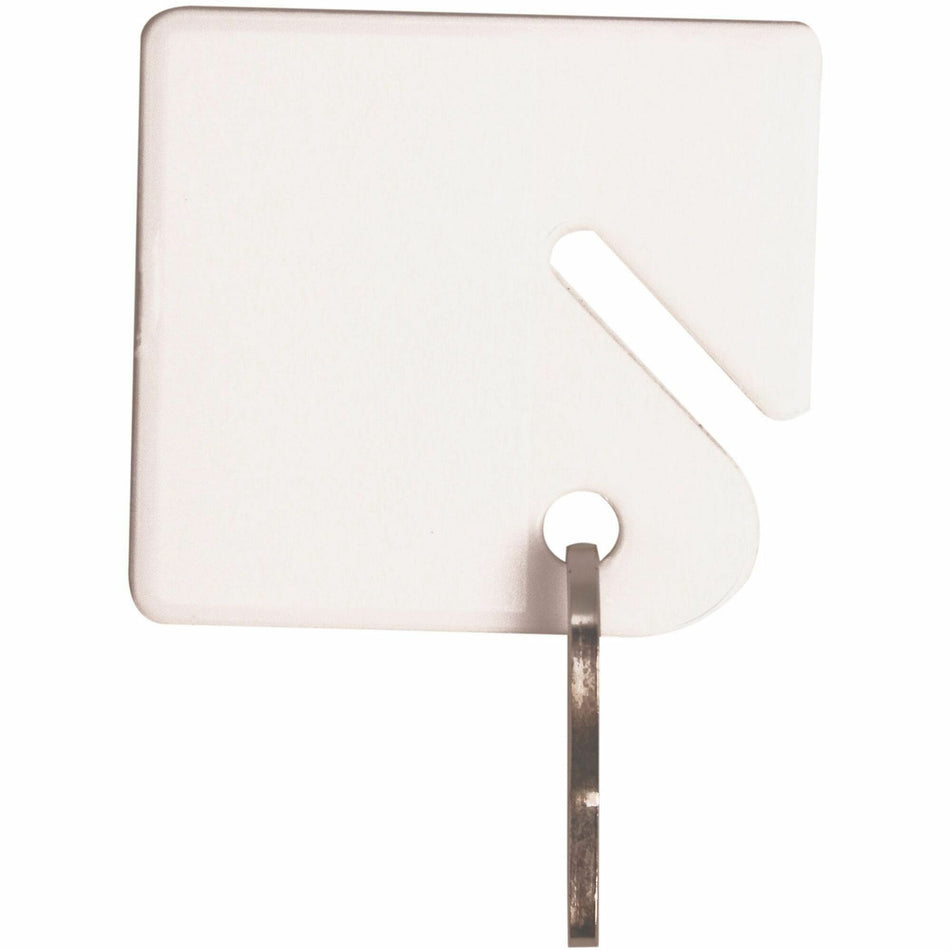 Sparco Square Key Tags - 4.75" Length x 1.40" Width - Square - Hook Fastener - Plastic - White - 20 / Pack