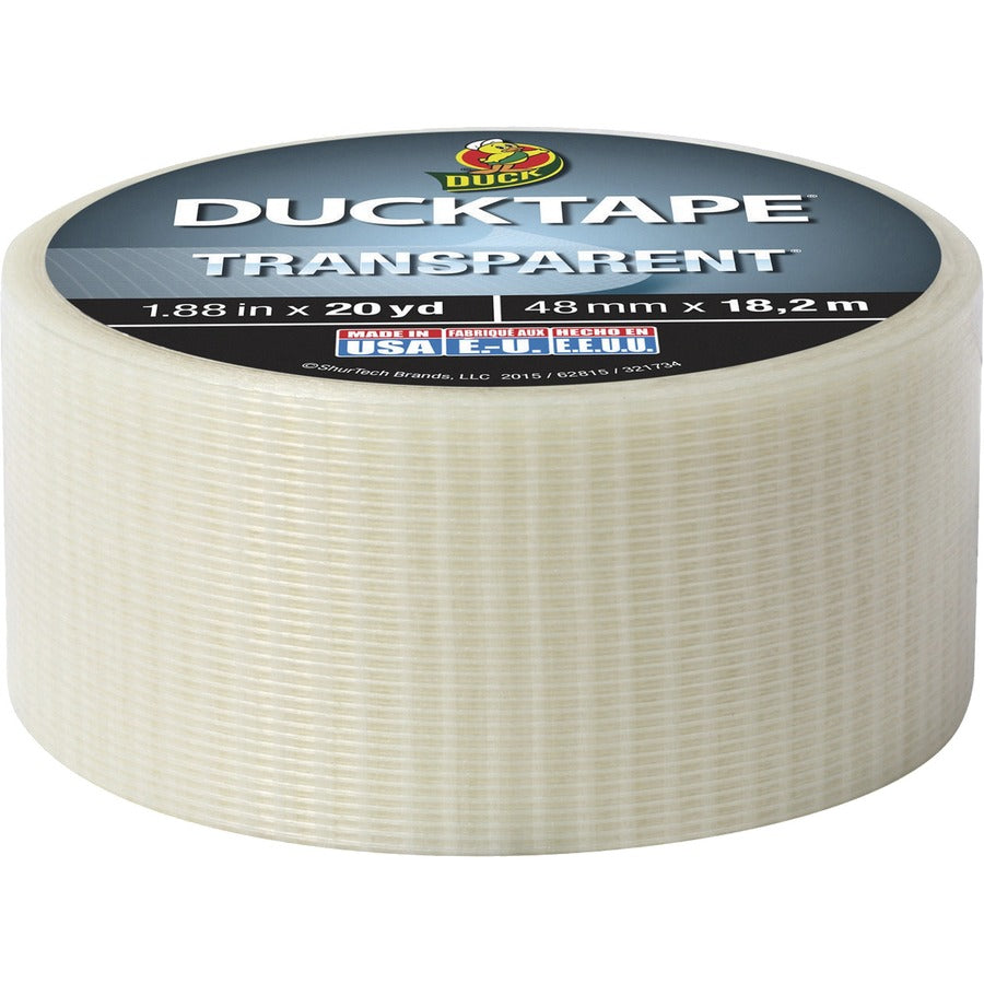 Duck Transparent Duct Tape - 20 yd Length x 1.90" Width - Transparent, Clear - 1 Each