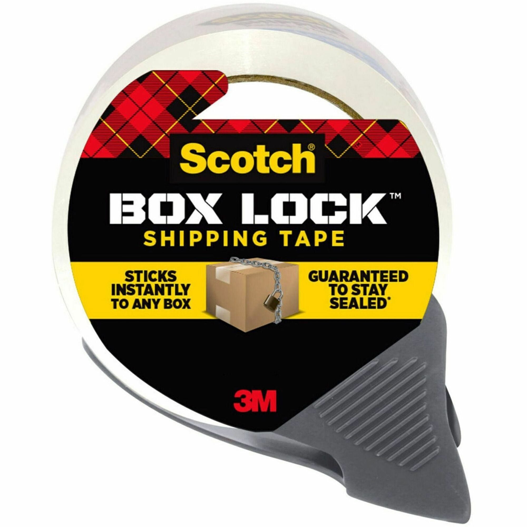 Scotch Box Lock Packaging Tape - 54.60 yd Length x 1.88" Width - Clear - Dispenser Included - 1 Roll
