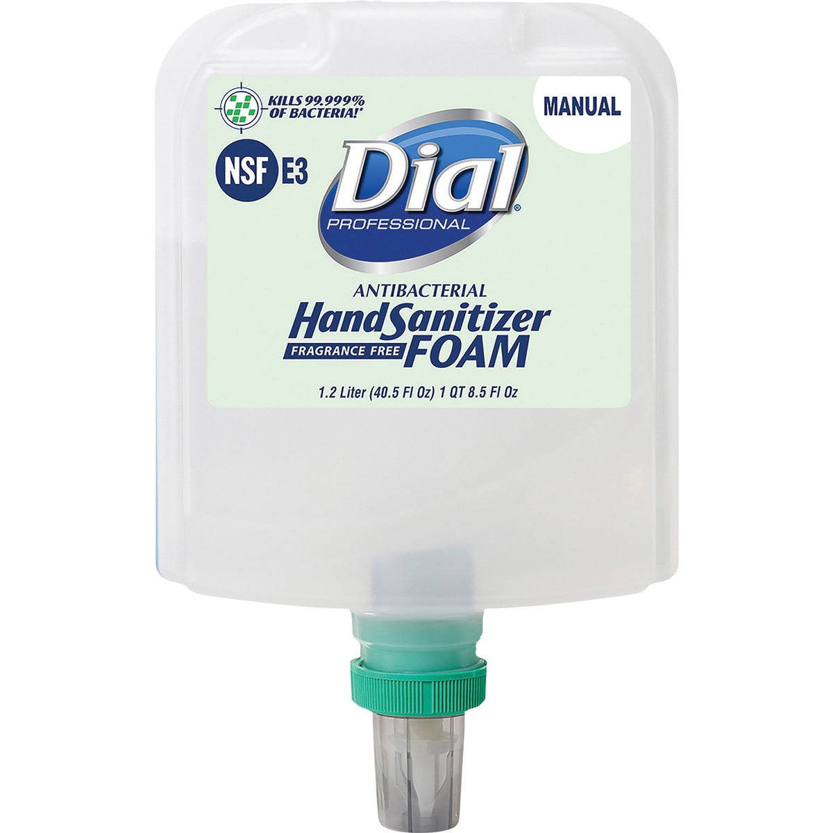 Dial Hand Sanitizer Foam Refill - 1.27 quart - Kill Germs - Healthcare, School, Office, Restaurant, Daycare - Clear - Fragrance-free, Dye-free - 1 Each