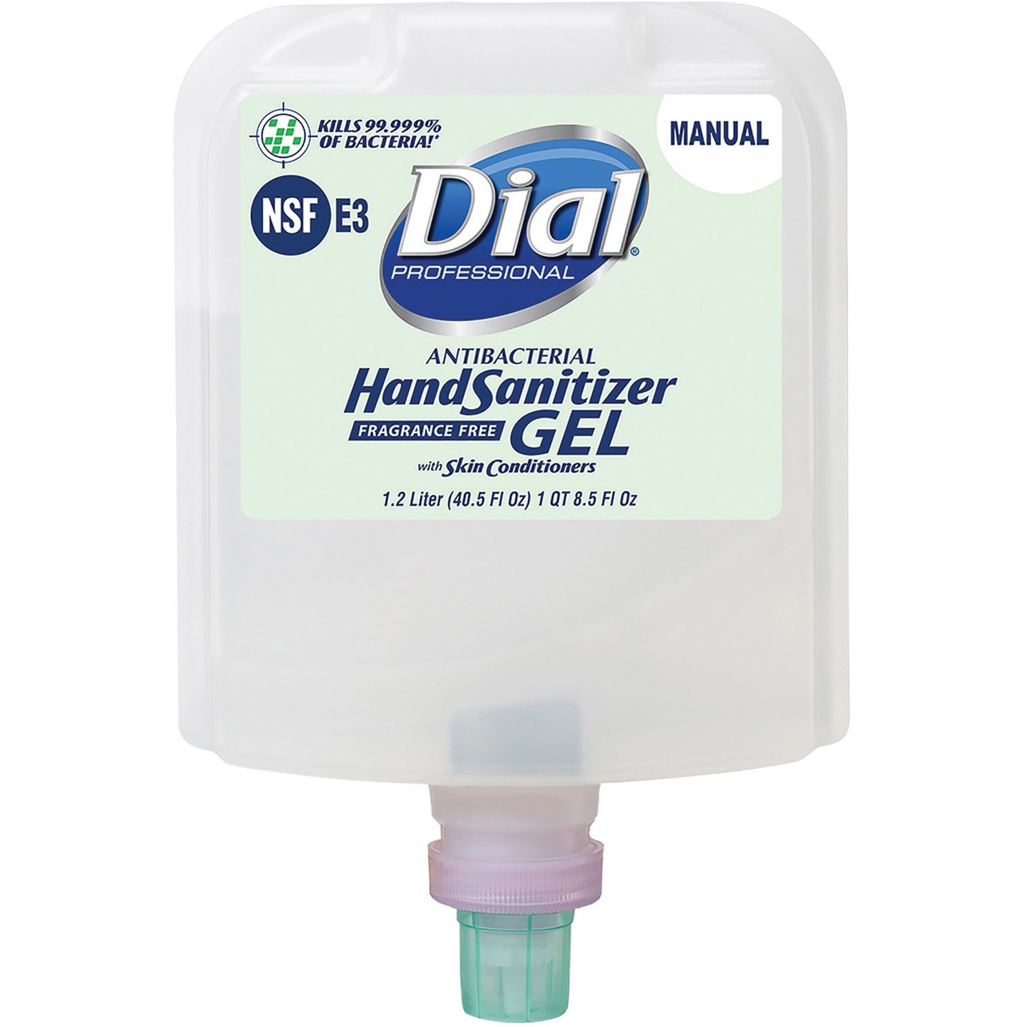 Dial Hand Sanitizer Gel Refill - 1.27 Quart - Kills Germs - Healthcare School Office - Fragrance-free - Skin Care