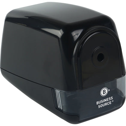 Business Source Electric Pencil Sharpener - Helical Blade - AC Adapter - Black - Sharpeners