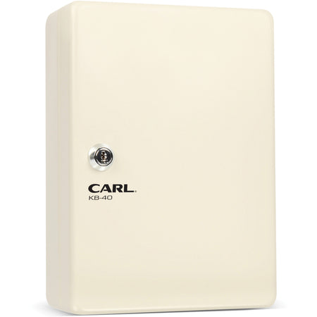 CARL Steel Security Key Cabinet - 10.3" Length x 7" Width x 3.5" Height - Lockable, Wall Mountable - Ivory - Steel