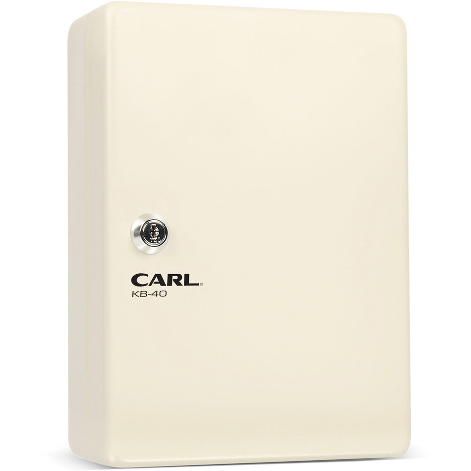 CARL Steel Security Key Cabinet - 10.3" Length x 7" Width x 3.5" Height - Lockable, Wall Mountable - Ivory - Steel