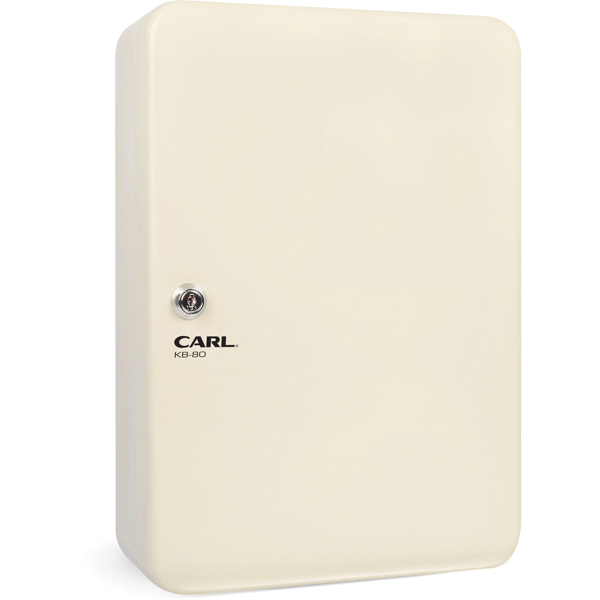 CARL Steel Security Key Cabinet - 12.5" Length x 9.3" Width x 3.5" Height - Lockable, Wall Mountable - Ivory - Steel