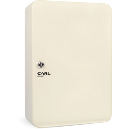 CARL Steel Security Key Cabinet - 12.5" Length x 9.3" Width x 3.5" Height - Lockable, Wall Mountable - Ivory - Steel