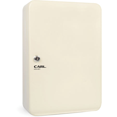 CARL Steel Security Key Cabinet - 12.5" Length x 9.3" Width x 3.5" Height - Lockable, Wall Mountable - Ivory - Steel