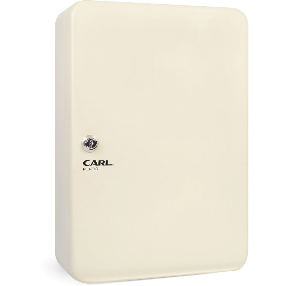 CARL Steel Security Key Cabinet - 12.5" Length x 9.3" Width x 3.5" Height - Lockable, Wall Mountable - Ivory - Steel