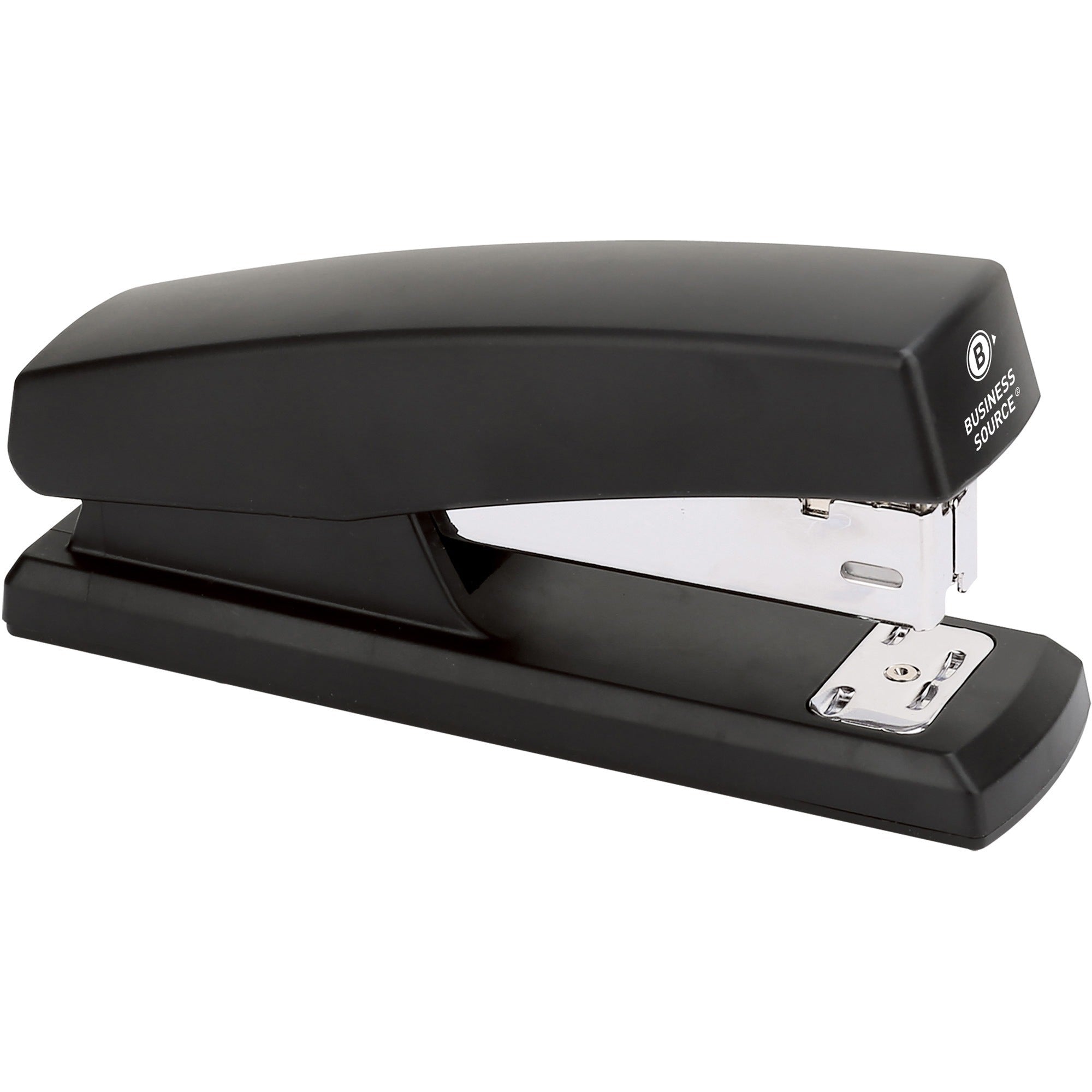 Business Source Half-strip Stapler - Staples Upto 20 Sheet - Holds Upto 105 Staple - Half Strip - Black - Plastic - 1 Each