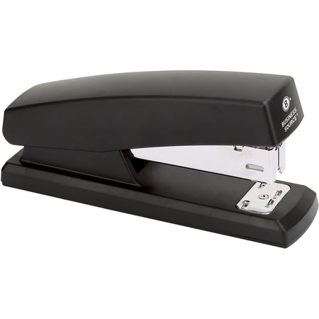 Business Source Half-strip Stapler - Staples Upto 20 Sheet - Holds Upto 105 Staple - Half Strip - Black - Plastic - 1 Each