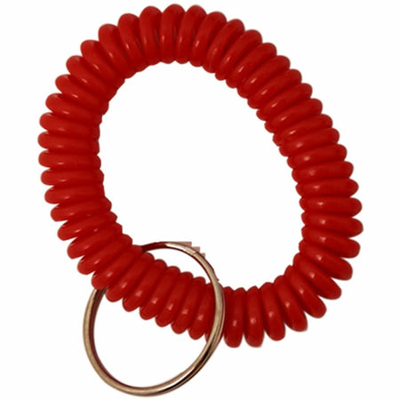 Sparco Split Ring Wrist Coil Key Holders - 2.1" Height x 2.1" Width x 2.4" Length - Red - 6 / Pack