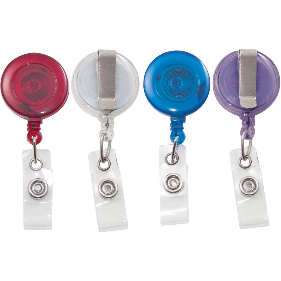 Advantus ID Card Retractable Reel - 0.3" Height x 1.3" Width x 0.6" Length - Assorted - 20 / Pack