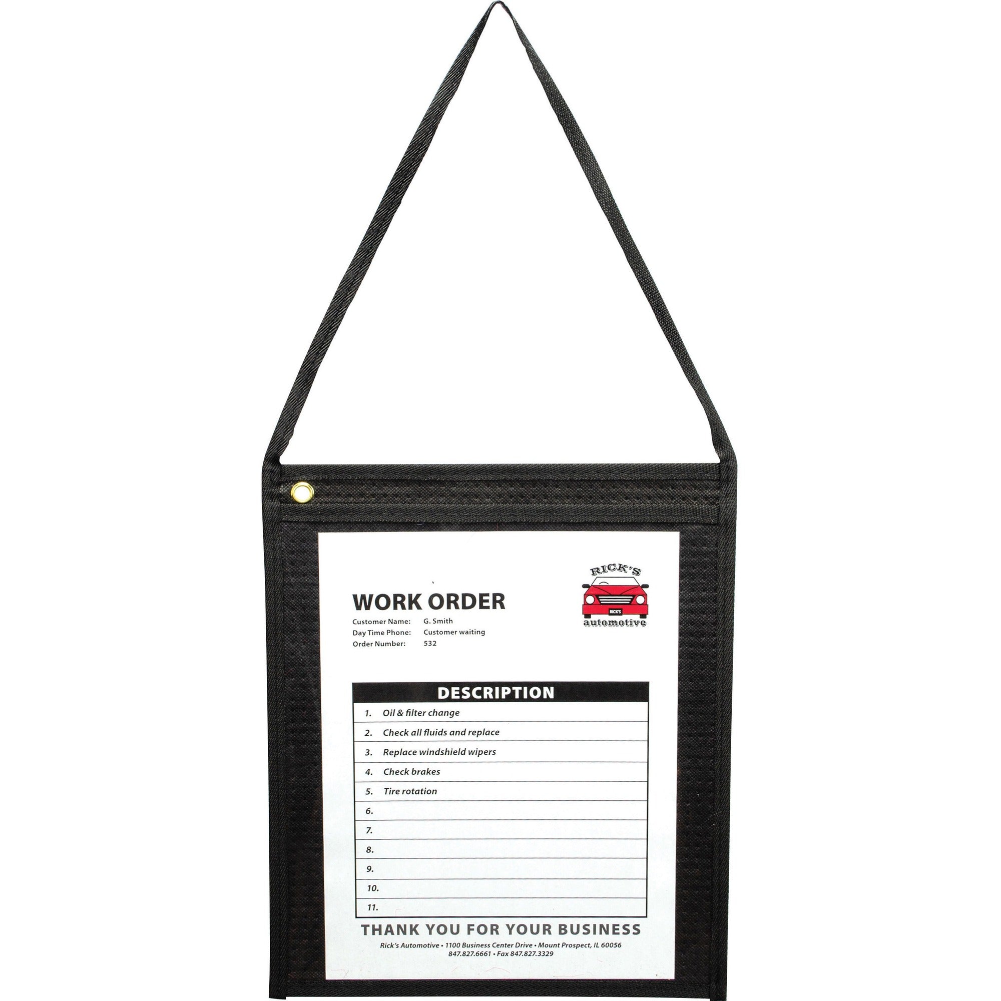 C-Line Fabric Hanging Strap Shop Ticket Holders - 12" Height x 9" Width - Fabric - Clear - 15 / Box