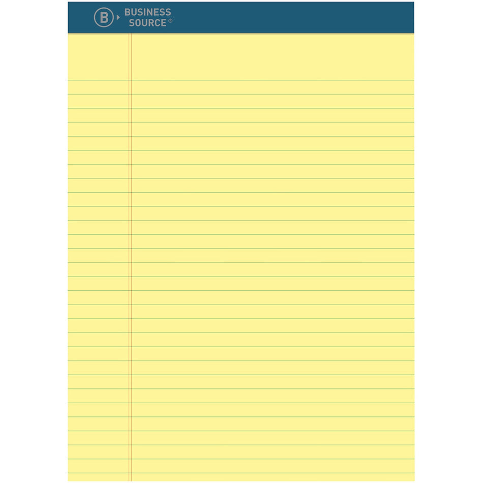 Business Source Premium Writing Pad - 2.50" Height x 8.5" Width x 11.8" Length - Tear Proof, Sturdy Back, Bleed-free - 1 Dozen