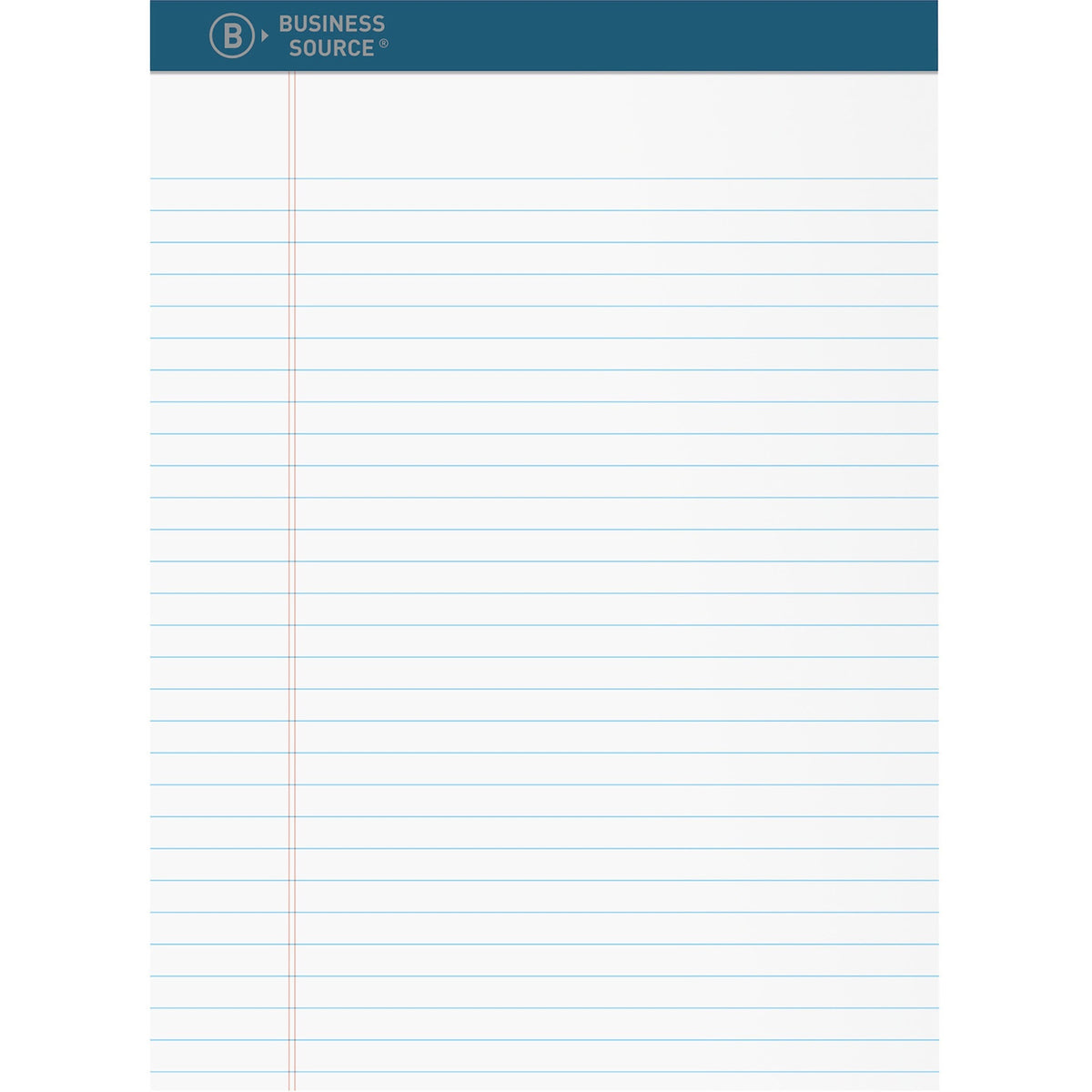 Business Source Premium Writing Pad - 50 Sheets - 0.20" Height x 8.5" Width x 11.8" Length - White Paper - Tear Proof, Sturdy Back, Bleed-free - 1 Dozen