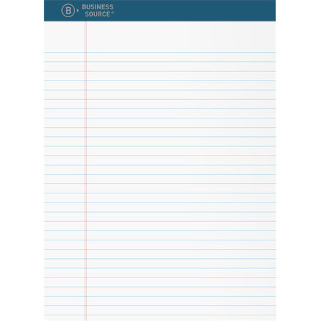 Business Source Premium Writing Pad - 50 Sheets - 0.20" Height x 8.5" Width x 11.8" Length - White Paper - Tear Proof, Sturdy Back, Bleed-free - 1 Dozen