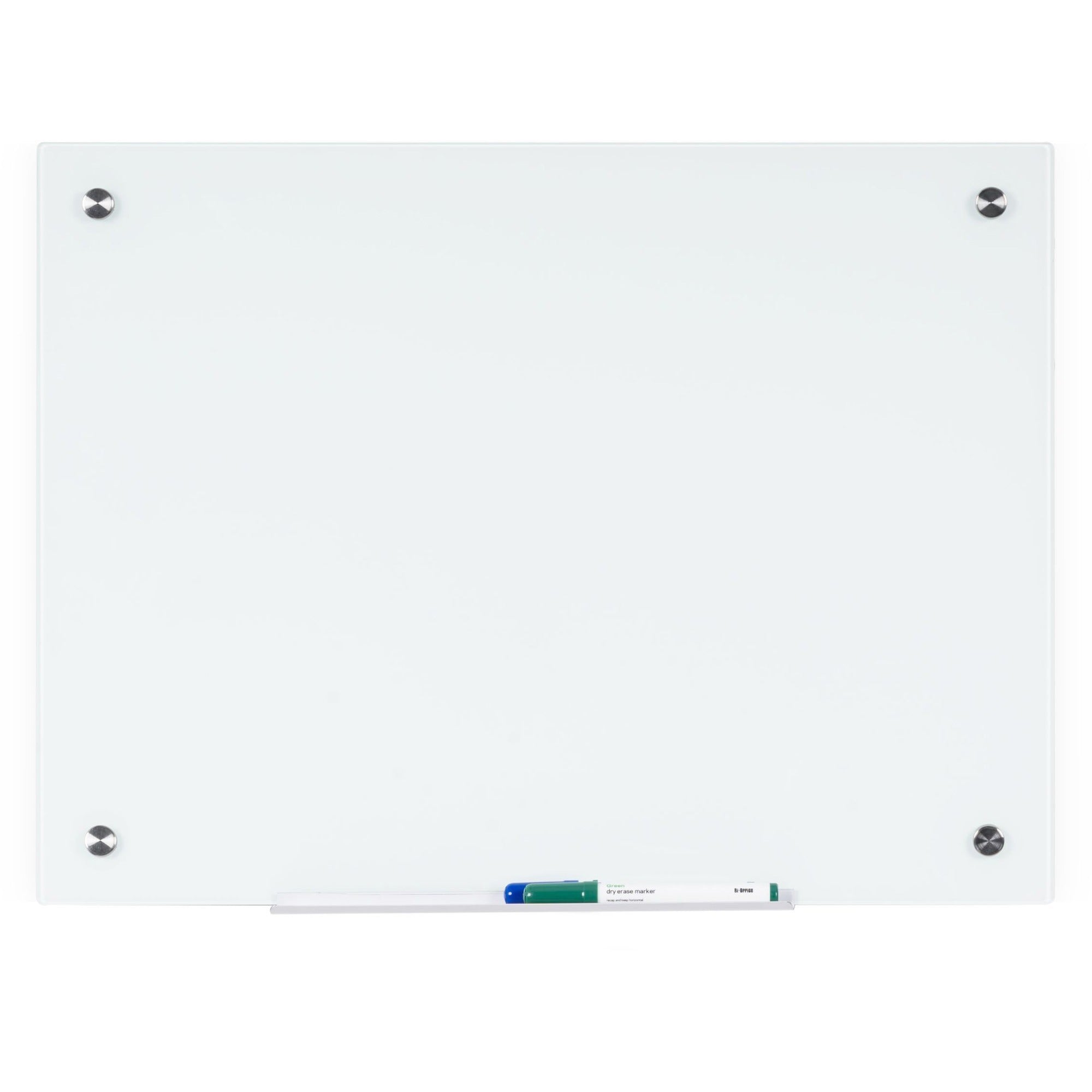 MasterVision Dry-Erase Glass Board - 24" (2 ft) Width x 36" (3 ft) Height - White Tempered Glass Surface - Rectangle - Horizontal/Vertical - 1 Each