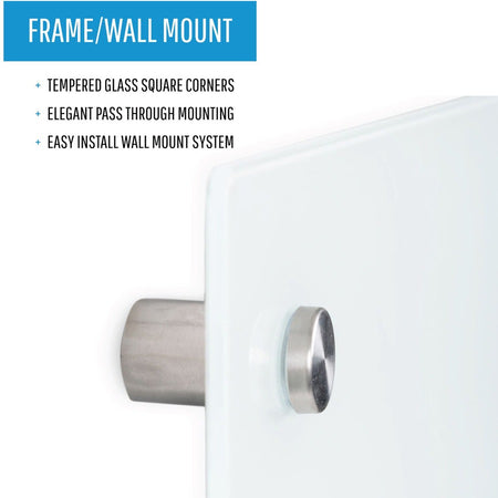 MasterVision Dry-Erase Glass Board - 36x48’’ White Surface - Versatile Rectangle - Premium Quality - Dry Erase Boards